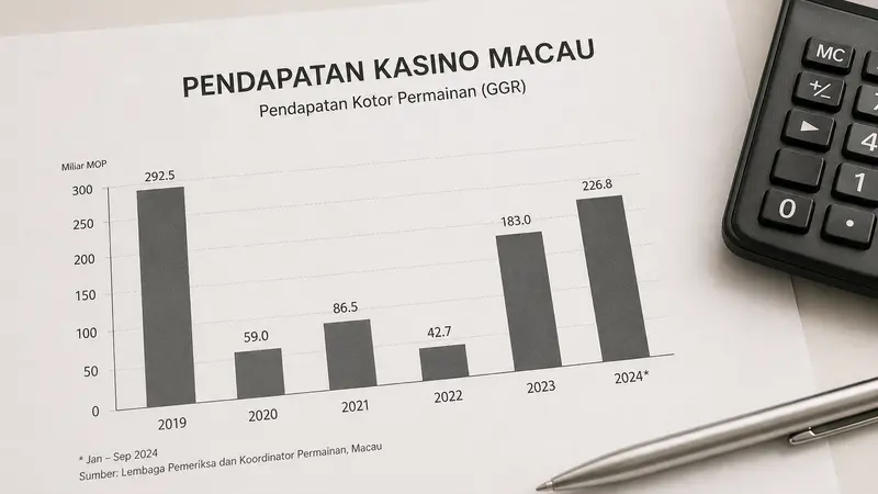 Pendapatan Kasino Macau Juli Turun Meski Lebih Baik dari Bulan Sebelumnya